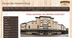Desktop Screenshot of centervillewesternstores.com