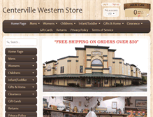 Tablet Screenshot of centervillewesternstores.com